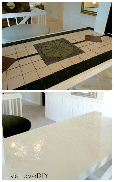 before and after tile paint