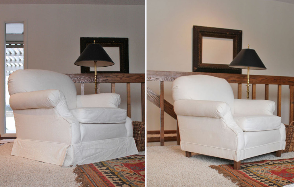 chair skirt removal before and after