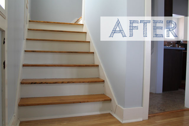 white stair risers