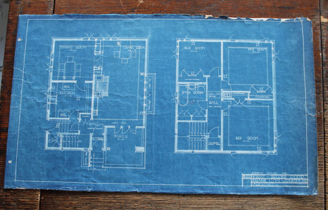 Frank Lloyd Wright American System Built home blueprint