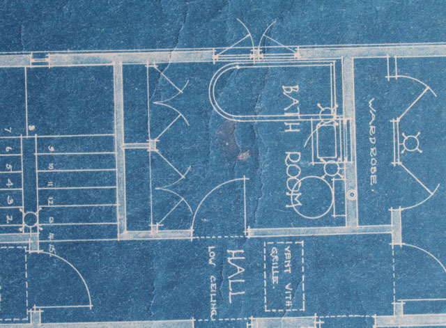 Bathroom floorplan on an American System Built home blueprint 