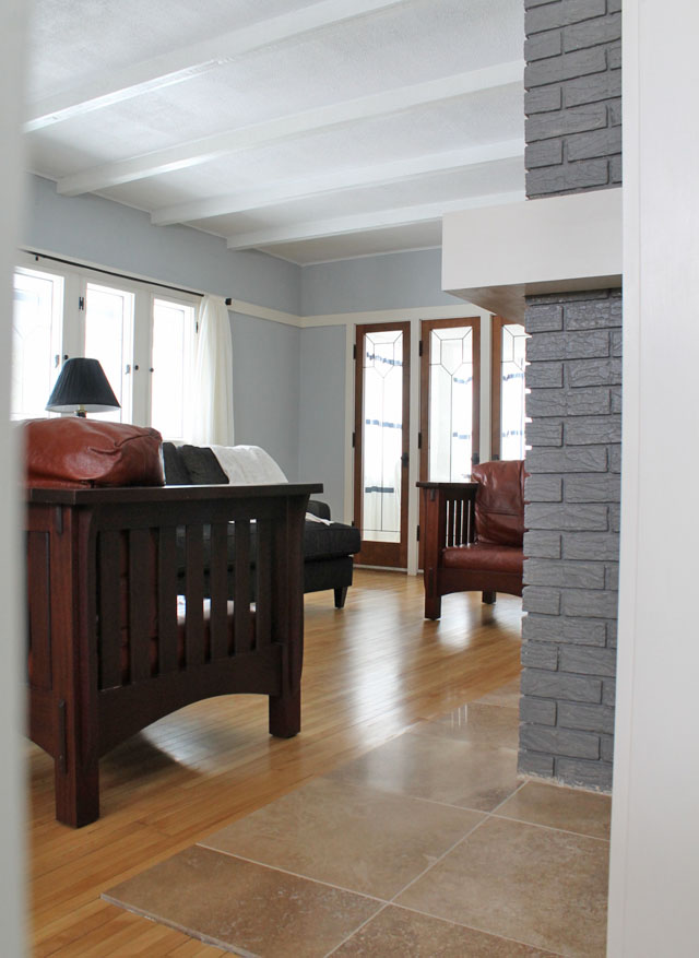 The living room of Mr. and Mr. Blandings "American System Built" home