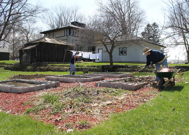 cleaning and prepping the garden