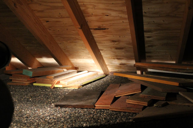 Attic space above the garage in our American System-Built home