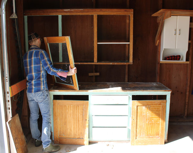 the original kitchen cabinets for our Frank Lloyd Wright designed American System-Built home