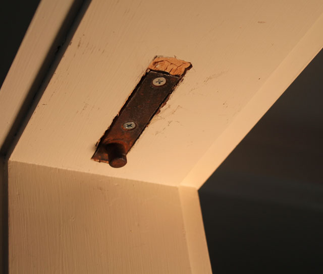 the door hardware installed in the door frame