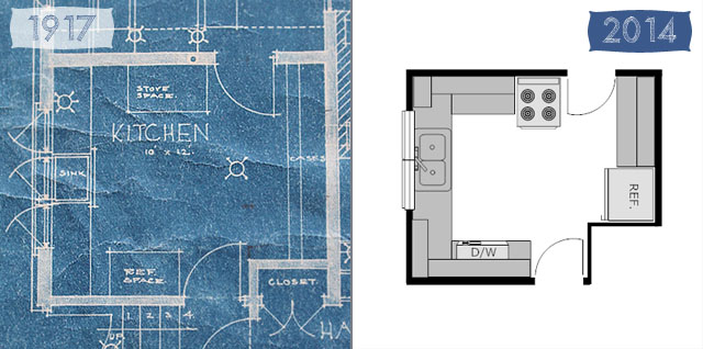 American System Built house kitchen floor plan