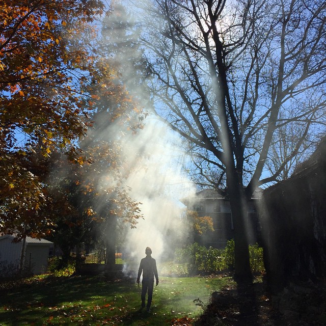 Burning Leaves at This American House