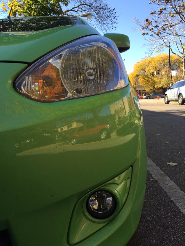 2015 Mitsubishi Mirage headlight