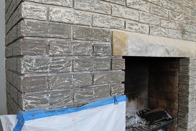Adventures in Stripping: Refinishing the Fireplace in Our American System Built Home