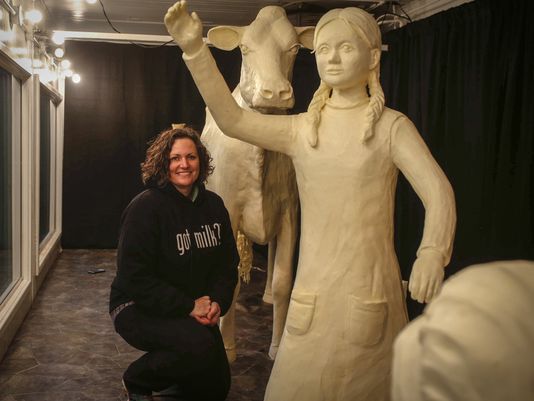 Laura Ingalls Wilder Butter Sculpture via USA TODAY