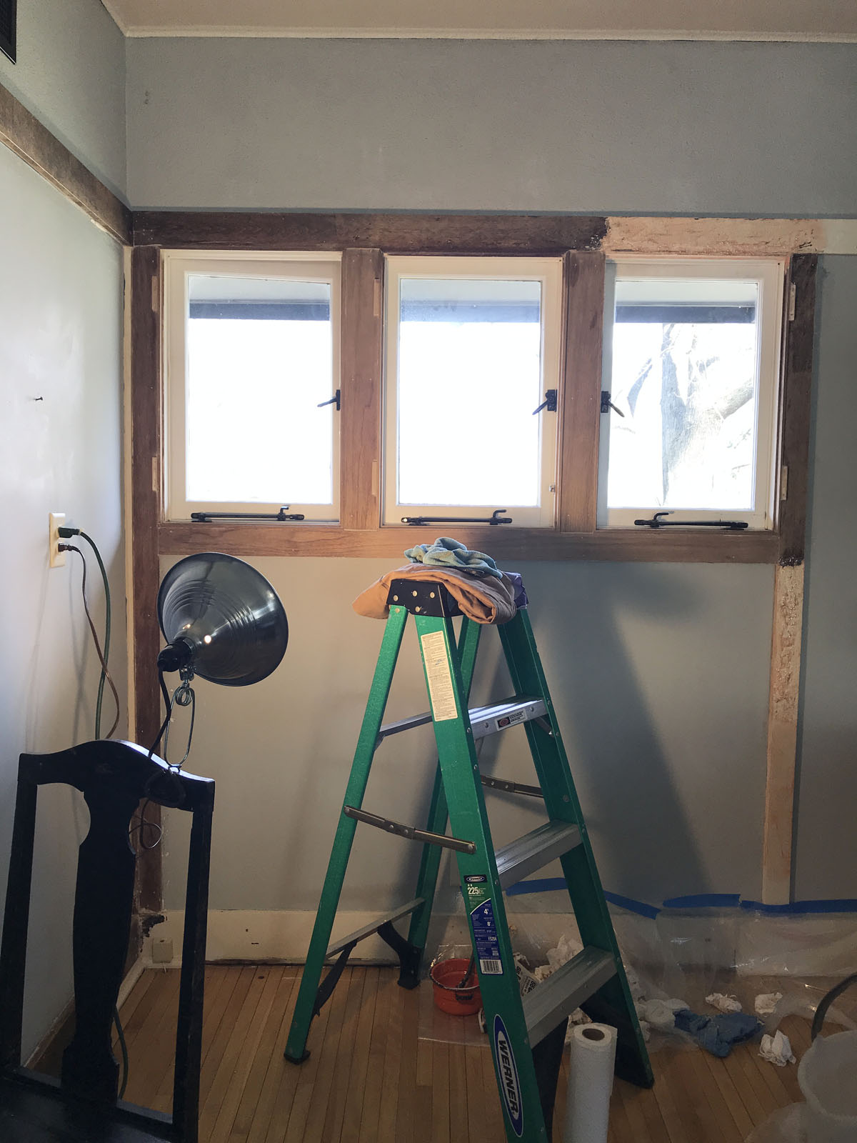stripping wood trim in American System-Built Home