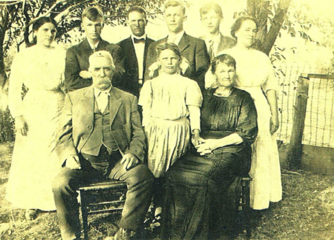 Elizabeth and John Heller with their seven children