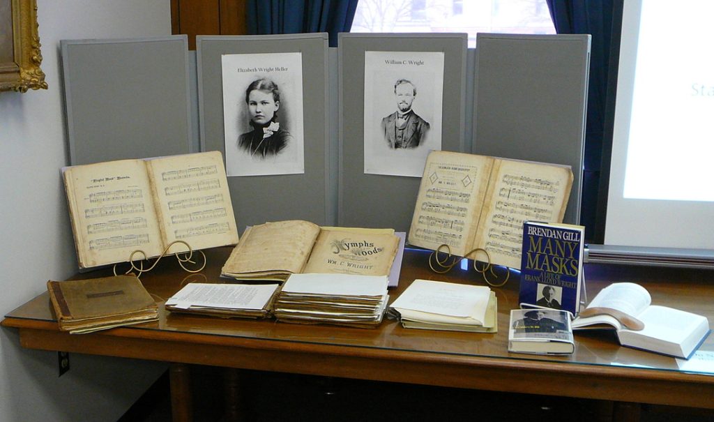 William’s original music and Hope’s typescript of Lizzie’s memoirs on display at the State Historical Society of Iowa.