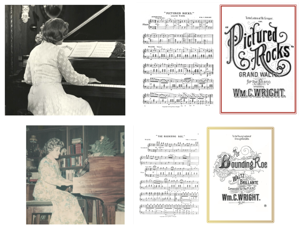 Hope Rogers playing her great-grandfather’s music. (Images courtesy of Hope and Mary C. Rogers)